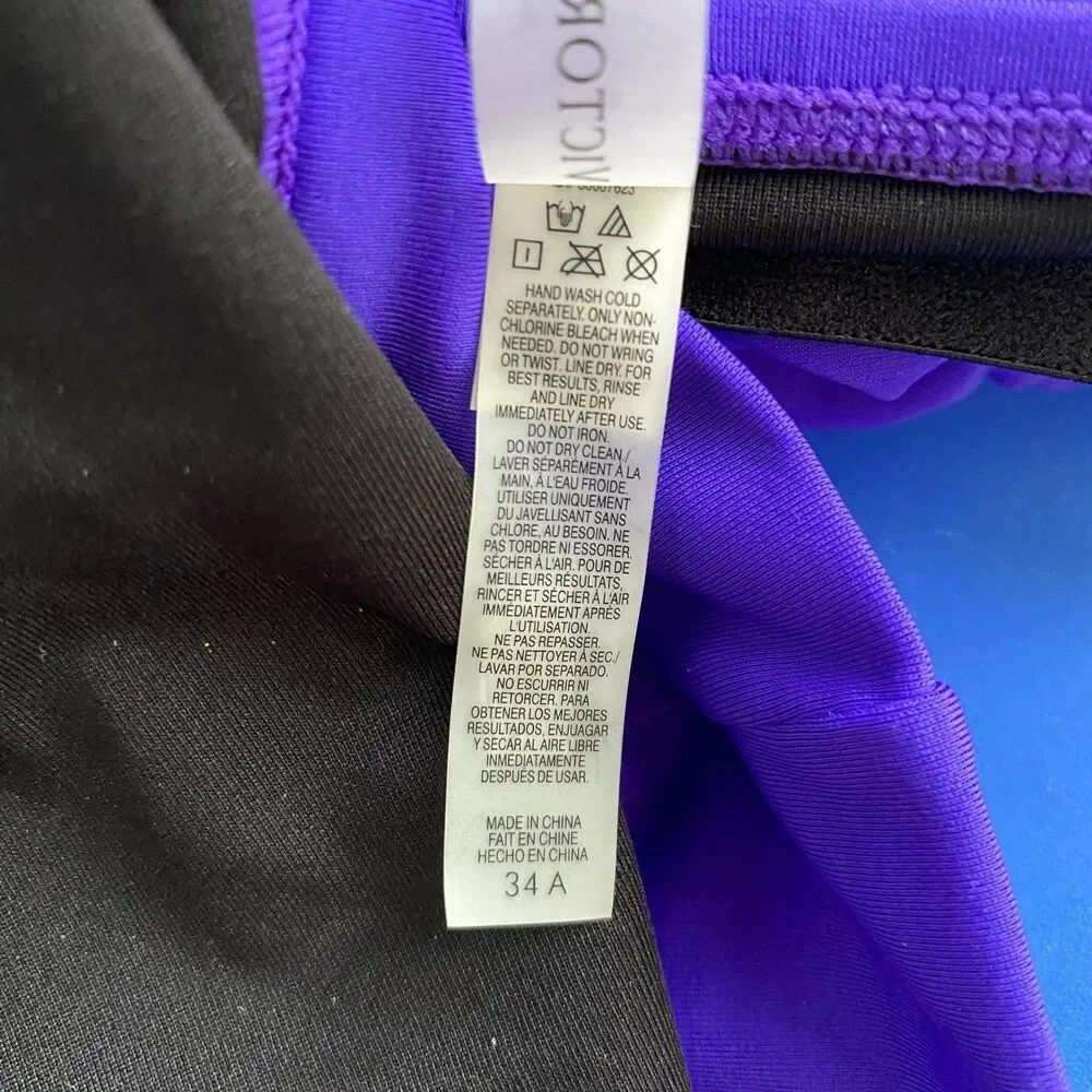 Victoria's Secret Tankini Swim Set Womens XS Purple Halter Bikini 2 Piece
